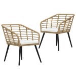 Prolenta premium - chaises de jardin lot de 2 avec coussins r�sine tress�e ch�ne
