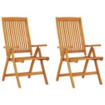 Prolenta premium - chaises de jardin pliables lot de 2 bois d'eucalyptus massif