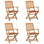 Prolenta premium - chaises de jardin pliables lot de 4 bois d'eucalyptus massif