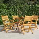 Prolenta premium - chaises de jardin pliantes lot de 4 55x62x90cm bois massif teck
