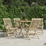 Prolenta premium - chaises de jardin pliantes lot de 4 gris 56x61x89 cm bois teck