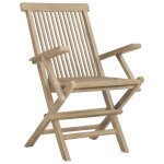 Prolenta premium - chaises de jardin pliantes lot de 6 gris 56x61x89 cm bois teck