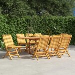 Prolenta premium - chaises de jardin pliantes lot de 8 47x47x89cm bois massif teck