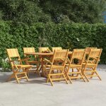 Prolenta premium - chaises de jardin pliantes lot de 8 55x61x90cm bois massif teck