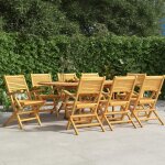 Prolenta premium - chaises de jardin pliantes lot de 8 55x62x90cm bois massif teck