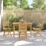 Prolenta premium - chaises pliables de jardin lot de 4 43x54x88 cm bambou