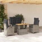 Prolenta premium - ensemble a manger jardin 4pcs et coussins gris r�sine tress�e