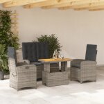 Prolenta premium - ensemble a manger jardin 4pcs et coussins gris r�sine tress�e