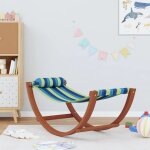 Prolenta premium - hamac a bascule pour enfants bleu et vert tissu