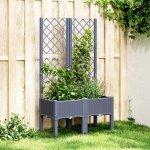 Prolenta premium - jardini�re avec treillis bleu gris 80x40x142 cm pp