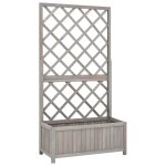 Prolenta premium - jardini�re a treillis de jardin gris 70x30x135 cm bois de sapin