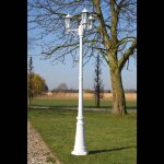 Prolenta premium - lampadaire de jardin 3 bras 215 cm blanc aluminium