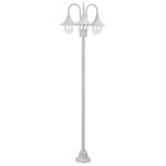 Prolenta premium - lampadaire de jardin e27 220 cm aluminium 3 lanternes blanc