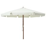 Prolenta premium - parasol d'ext�rieur avec m�t en bois 330 cm blanc sable