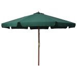 Prolenta premium - parasol d'ext�rieur avec m�t en bois 330 cm vert