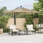 Prolenta premium - parasol de jardin avec m�t en acier marron 269x269x235 cm