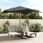 Prolenta premium - parasol de jardin avec m�t en bois noir 300x300x273 cm