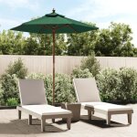 Prolenta premium - parasol de jardin avec m�t en bois vert 196x231 cm