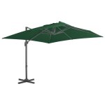 Prolenta premium - parasol de jardin en porte - a - faux et poteau en aluminium vert