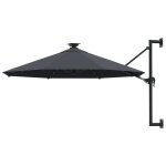 Prolenta premium - parasol mural de jardin avec led 300 cm anthracite