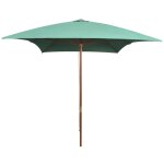 Prolenta premium - parasol avec poteau en bois 200 x 300 cm vert