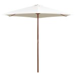 Prolenta premium - parasol avec poteau en bois 270 x 270 cm blanc crme