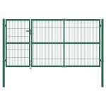 Prolenta premium - portail de cl�ture de jardin avec poteaux 350x140 cm acier vert