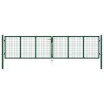 Prolenta premium - portail en treillis de jardin acier 390x75 cm vert