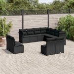 Prolenta premium - salon de jardin 11 pcs avec coussins noir r�sine tress�e