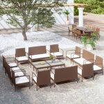 Prolenta premium - salon de jardin 16 pcs avec coussins r�sine tress�e marron