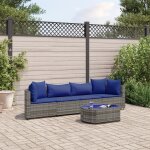Prolenta premium - salon de jardin 5 pcs avec coussins gris r�sine tress�e