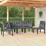 Prolenta premium - salon de jardin 5 pcs noir et gris r�sine tress�e