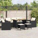 Prolenta premium - salon de jardin 6 pcs avec coussins noir résine tressée Prolenta premium - salon de jardin 6 pcs avec coussins noir résine tressée