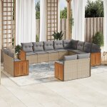 Prolenta premium - salon de jardin avec coussins 12 pcs beige r�sine tress�e