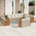 Prolenta premium - salon de jardin avec coussins 12 pcs beige r�sine tress�e
