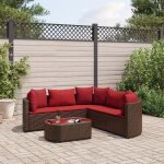 Prolenta premium - salon de jardin avec coussins 6 pcs marron r�sine tress�e