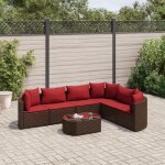 Prolenta premium - salon de jardin avec coussins 7 pcs marron r�sine tress�e