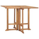 Prolenta premium - table a d�ner pliable de jardin Ø90x75 cm bois de teck solide