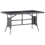 Prolenta premium - table de jardin gris 140x80x74 cm r�sine tress�e