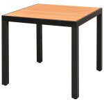 Prolenta premium - table de jardin marron 80 x 80 x 74 cm aluminium et wpc