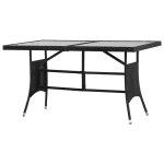 Prolenta premium - table de jardin noir 140x80x74 cm r�sine tress�e