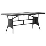 Prolenta premium - table de jardin noir 170x80x74 cm r�sine tress�e