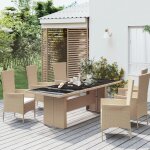 Prolenta premium - table de jardin plateau en verre r�sine tress�e verre tremp�
