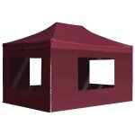 Prolenta premium - tente de rception pliable et parois aluminium 4, 5x3 m bordeaux
