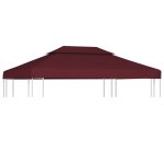 Prolenta premium - toile de toit de belv�d�re 2 niveaux 310 g / m 4x3 m bordeaux