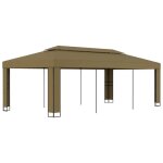 Prolenta premium - tonnelle avec double toit 3x6 m taupe 180 g / m