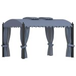 Prolenta premium - tonnelle avec rideaux 3x4 m anthracite acier