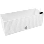 Jardini�re - prosperplast - simil rattan - 17l - blanc - arrosage automatique
