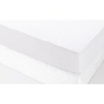 Protection literie housse molleton 100% coton serg� crois� 2 / 2 p300 90x190 cm blanc