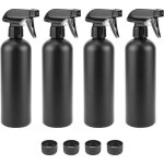 Qwork 4 pcs vaporisateur de 500 ml, bouteille spray vide, noir, pour la coiffure, le soin des plantes ...